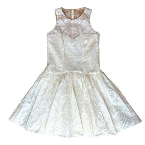 Marchesa Notte Sleeveless Lace Drop Waist Dress Size 4 NWT